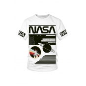 Unisex Fashion NASA Planet 3D Printed Short Sleeves Round Neck Casual T-Shirt