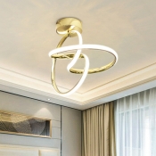 Swirl Flush Light Fixture Simple Style Acrylic Gold LED Ceiling Mounted Light for Corridor