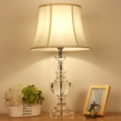 White Bell Table Lamp Minimalism Clear K9 Crystal Single Head Restaurant Nightstand Light