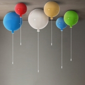 Acrylic LED Flush Light Contemporary Ceiling Fixture with Blue Balloon for Children Kids Bedroom