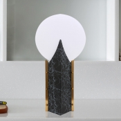 Black Spherical Nightstand Lamp Nordic Style 1-Bulb Acrylic Night Lighting for Living Room
