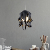 Octopus Shape Resin Suspension Light Macaron 1-Light Black/Grey/Red Pendulum Lamp for Dining Room