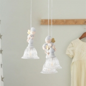 Sprite Child Room Multi Hanging Lamp Clear Glass 3/6-Head Cartoon Pendant Ceiling Light in White
