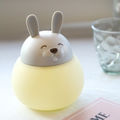Rubber Dog/Pig/Cat USB Table Light Cartoon White Mini LED Nightstand Lamp with Touch Sensor