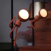 3-Leg Robot Mini USB LED Night Light Kids Portable Plastic Bedside Table Lamp in Green/White/Orange