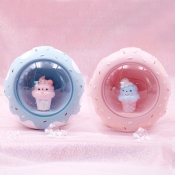 Pink/Blue Donut Small Night Lamp Cartoon Resin Battery LED Table Light with Inner Ice Cream Statue