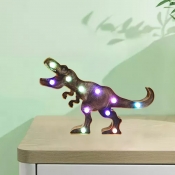 Roaring Dinosaur Boy's Bedside Night Lamp Plastic Cartoon LED Wall Mount Lighting in Coffee