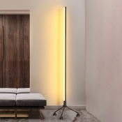 Metal Linear Floor Lighting Modernist LED Tripod Floor Standing Lamp in White/Black for Bedside