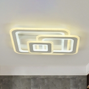 Bedroom LED Semi Flush Light Modern White Ceiling Mount Lamp with Round/Square Iron Frame