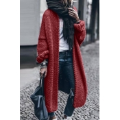 Trendy Street Women's Long Sleeve Chunky Knit Oversize Maxi Plain Cardigan Sweater