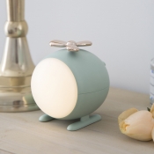 Cute Mini Helicopter USB Table Lighting Macaron Plastic Kids Bedside LED Night Lamp in Pink/Green/White