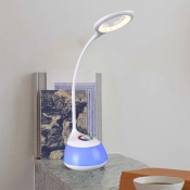Plastic Ring Adjustable Desk Light Kids Blue USB LED Reading Book Lamp with 7 Colors and Touch Control