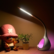 Silicone Cutouts Flexible Task Lamp Macaron White 7-Color Touch LED Study Light for Kids Room
