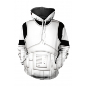 Popular 3D Hooded Sweatshirt Armour Pattern Pocket Drawstring Long Sleeves Fitted Hoodie for Men