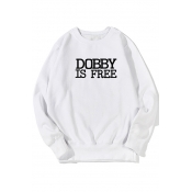 Harry Potter Simple Letter DOBBY IS FREE Print Round Neck Long Sleeve Cotton Sweatshirt