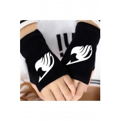 Gloves Trendy Anime Fairy Tail Cotton Half-Finger Breathable Knitted Gloves