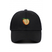 Novelty Baseball Cap Peach Embroidered Adjustable Head Circumference Baseball Cap
