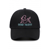Classic Baseball Cap Beauty Letter Send Nudes Embroidered Adjustable Metal Buckle Baseball Cap