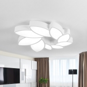 Nordic Olive Wreath Ceiling Lamp Acrylic Living Room LED Flush Mounted Light in Warm/White/3 Color Light