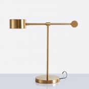 Lever Office Task Light Metal 1 Bulb Post-Modern Style Night Table Lamp in Brass