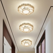 Flower Balcony LED Flush Mount Light Clear Cut-Crystal LED Modern Ceiling Lamp in Warm/White Light/Third Gear, 10