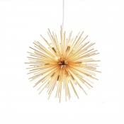 Gold Starburst Pendant Ceiling Lamp Novelty Modern 9 Lights Metal Chandelier Light Fixture