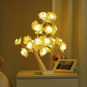 Blossom Tree Plastic Night Lamp Modern USB Charging LED Night Table Light for Girls Room