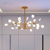 Sputnik Firefly Chandelier Pendant Light Simplistic Acrylic Living Room LED Hanging Light in White