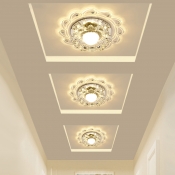 Clear Crystal Blossom Flush Mount Spotlight Modernism LED Ceiling Light for Aisle