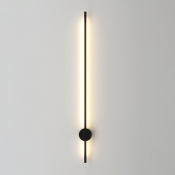 Minimalistic Stick Wall Lighting Fixture Aluminum Living Room LED Wall Sconce in Black