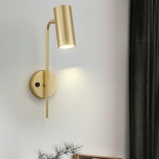 Swivelable Tube Shaped Reading Wall Light Postmodern Metal LED Sconce Lamp for Bedroom