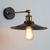 Industrial Wrought Iron Single Light Barn Shade 10.5 Inchs Wide Wall Sconce in Black for Barn Farmhouse Porch