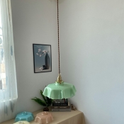 Single Light Flower Shape Bedroom Hanging Pendant Lights with Hanging Cord