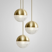 Metal Globe LED Hanging Light Postmodern Style Minimalisma Glass Pendant Light for Bedside