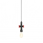 Industrial Style Pipe Pendant Light Metal 1 Light Hanging Lamp for Restaurant