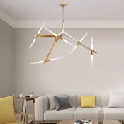 Branch Shape Chandelier Light Fixture 10 Lights Post-Modern Contemporary Metal Shade Indoor Lamp