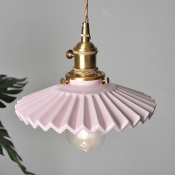 Nordic Style LED Pendant Light Modern and Simple Macaron Ceramics Hanging Light for Bedside