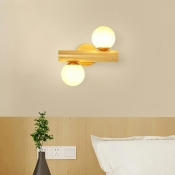 Modern Wall Mounted Light Ball Wood Wall Mount Light Fixture for Bedroom Dining Room