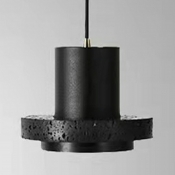 Black Cement Modern Pendant Lighting 1 Light Minimal Small Hanging Ceiling Lights for Bedroom