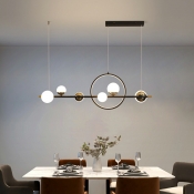 7 Lights Globe Shade Hanging Light Modern Style Acrylic Pendant Light for Living Room
