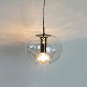 Globe Glass Hanging Ceiling Light Modern Clear Suspension Pendant for Dining Room