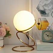 Modernism Nights and Lamp White Glass Material Table Light for Bedroom