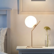 Ultra-Modern Night Table Lamps 1 Light White Glass Nights and Lamp for Bedroom