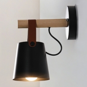 Modern Style LED Wall Sconce Light Nordic Style Metal Wood Wall Light for Bedside