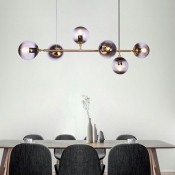 6-Light Chandelier Lighting Fixture Modern Style Globe Shape Metal Island Ceiling Light