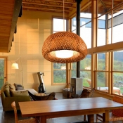 Asia Modern Pendant Lighting for Dining Room Wood Dome Pendant Light