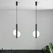 1 Light Hanging Light Fixtures Round Shade Modern Style Acrylic Pendant Light Fixtures for Living Room