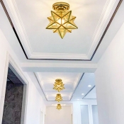 1-Light Flush Mount Lighting Traditional Style Geometric Shape Metal Ceiling Mounted Fixture