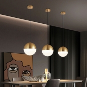 1-Light Pendant Light Kit Contemporary Style Ball Shape Metal Hanging Ceiling Lights