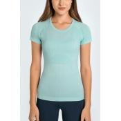 Leisure Ladies T-Shirt Plain Round Neck Short Sleeve Gym T-Shirt